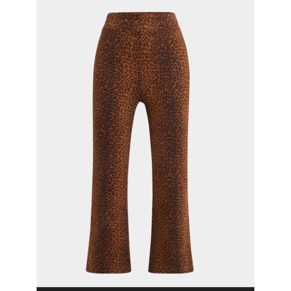 FRAME jersey crop high rise mini boot elastic leopard pants size 2 medium